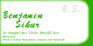 benjamin sikur business card
